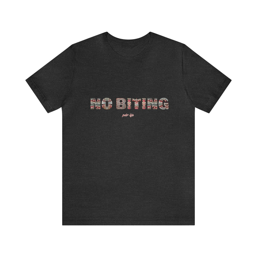 NO BITING HIP HOP Short Sleeve Tee - PDR LFE Dark Grey Heather / S PDR LFE
