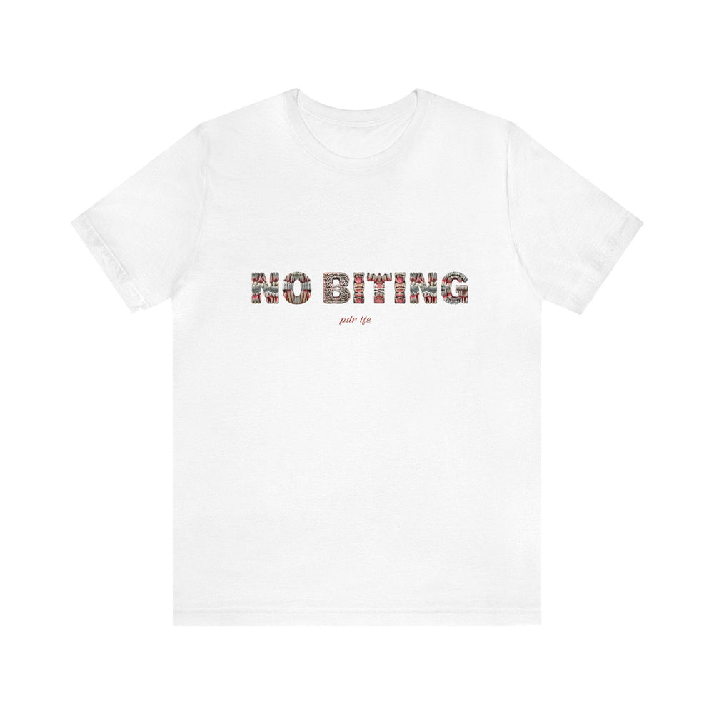 NO BITING HIP HOP Short Sleeve Tee - PDR LFE White / S PDR LFE