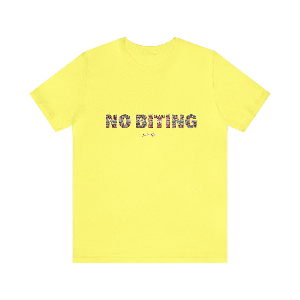 NO BITING HIP HOP Short Sleeve Tee - PDR LFE Yellow / S PDR LFE
