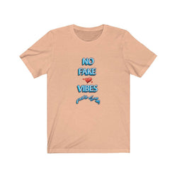 NO FAKE LOVE VIBES FEMALE Unisex Jersey Short Sleeve Tee - PDR LFE Heather Peach / S PDR LFE