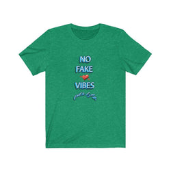 NO FAKE LOVE VIBES FEMALE Unisex Jersey Short Sleeve Tee - PDR LFE Heather Kelly / S PDR LFE