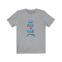 NO FAKE LOVE VIBES FEMALE Unisex Jersey Short Sleeve Tee - PDR LFE Athletic Heather / S PDR LFE