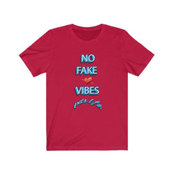 NO FAKE LOVE VIBES HIP HOP TSHIRT Unisex Jersey Short Sleeve Tee - PDR LFE Red / S PDR LFE