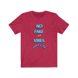 NO FAKE LOVE VIBES HIP HOP TSHIRT Unisex Jersey Short Sleeve Tee - PDR LFE Heather Red / S PDR LFE