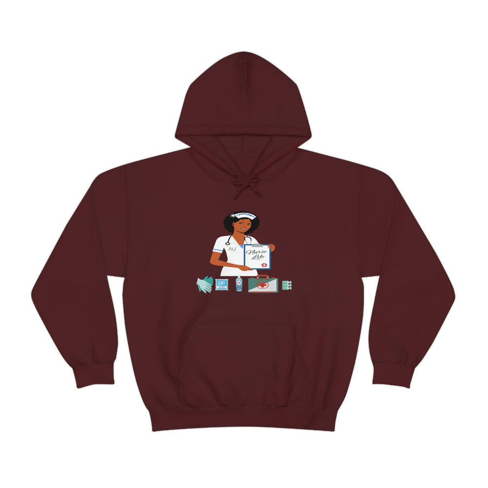 NURSE LIFE Heavy Blend™ Hooded Sweatshirt - PDR LFE Maroon / S PDR LFE