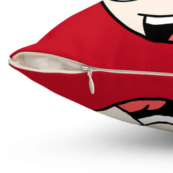 OPP FACE HIP HOP RED Spun Polyester Square Pillow - PDR LFE 14" × 14" PDR LFE