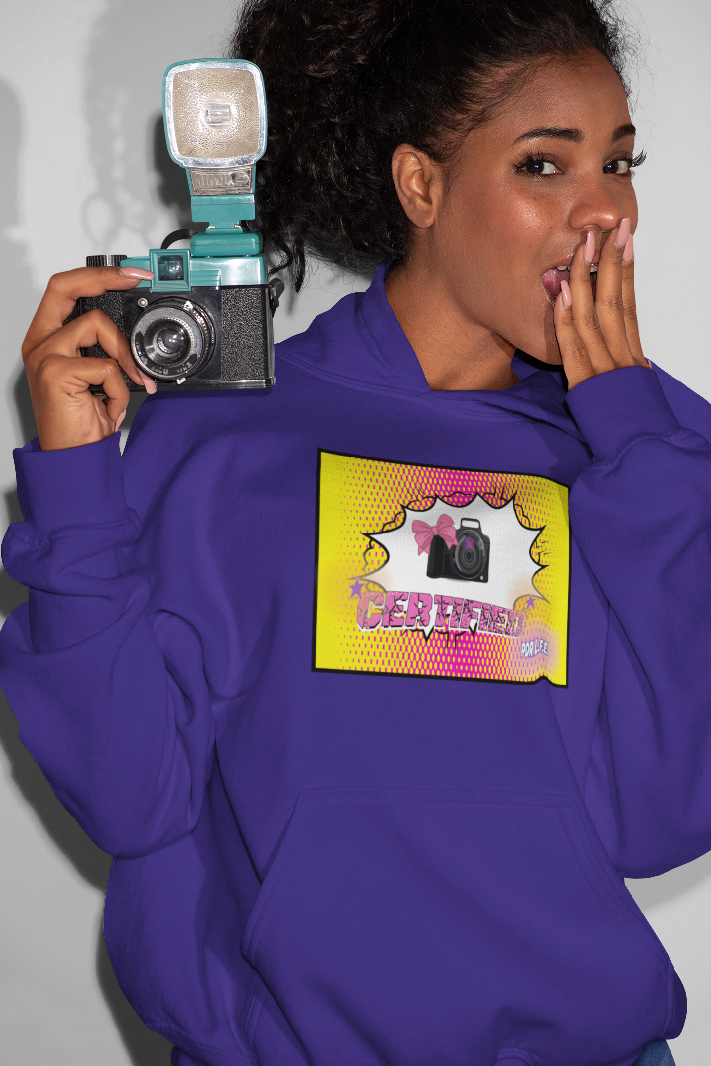 PDR LFE CERTIFIED FEMALE CAMERA WOMAN Unisex Heavy Blend™ Hooded Sweatshirt - PDR L.F.E. 