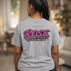 R.O.S.E. (REAL ONES STILL EXIST) BLUE FEMALE HIP HOP SHORT SLEEVE T-SHIRT