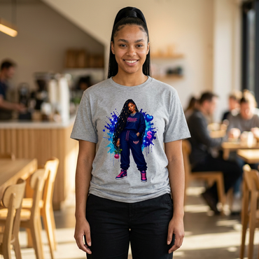 R.O.S.E. (REAL ONES STILL EXIST) BLUE FEMALE HIP HOP SHORT SLEEVE T-SHIRT