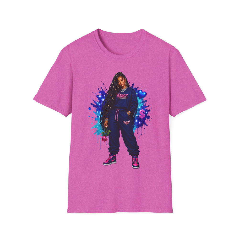 R.O.S.E. (REAL ONES STILL EXIST) BLUE FEMALE HIP HOP SHORT SLEEVE T-SHIRT