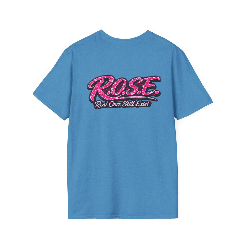 R.O.S.E. (REAL ONES STILL EXIST) BLUE FEMALE HIP HOP SHORT SLEEVE T-SHIRT