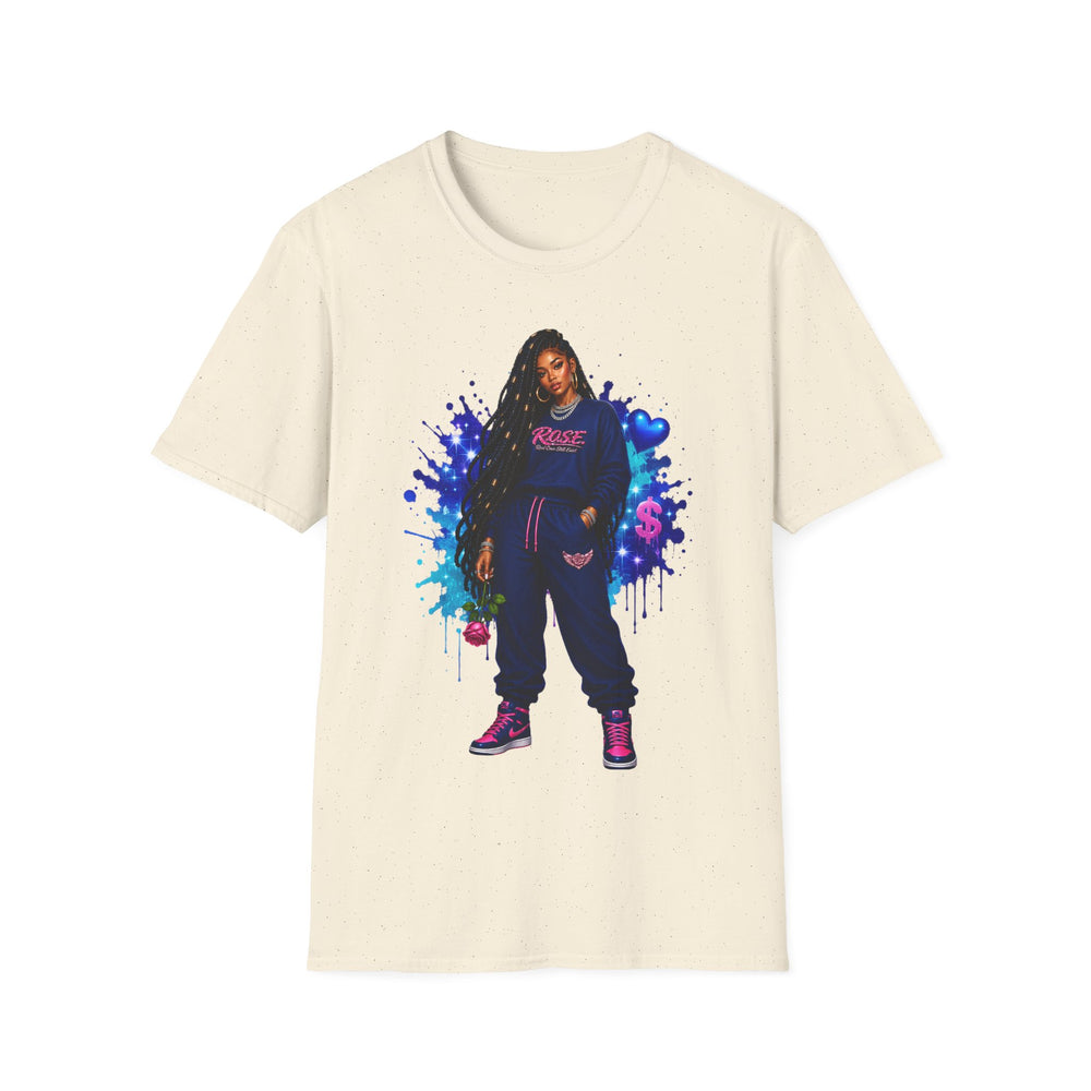 R.O.S.E. (REAL ONES STILL EXIST) BLUE FEMALE HIP HOP SHORT SLEEVE T-SHIRT
