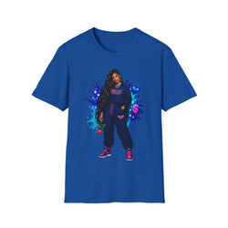 R.O.S.E. (REAL ONES STILL EXIST) BLUE FEMALE HIP HOP SHORT SLEEVE T-SHIRT