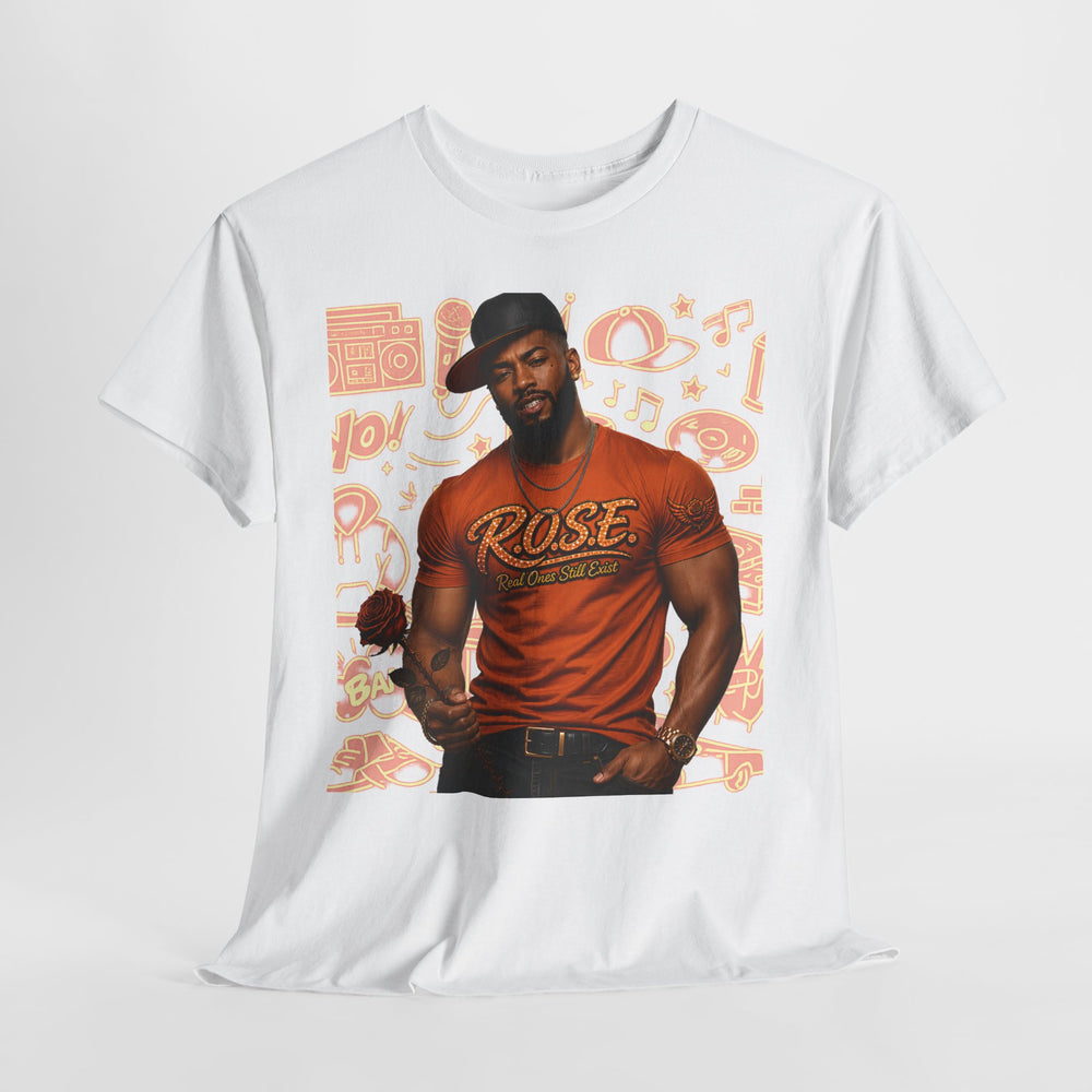 R.O.S.E. (REAL ONES STILL EXIST) ORANGE MALE  HIP HOP SHORT SLEEVE T-SHIRT
