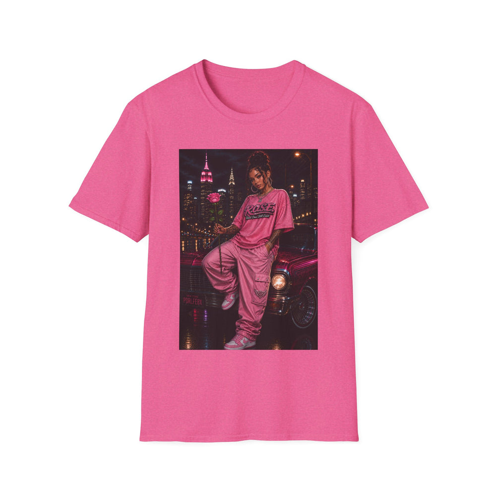 R.O.S.E. (REAL ONES STILL EXIST) PINK FEMALE HIP HOP SHORT SLEEVE T-SHIRT