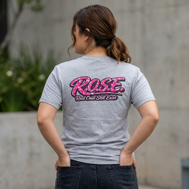 R.O.S.E. (REAL ONES STILL EXIST) PINK FEMALE HIP HOP SHORT SLEEVE T-SHIRT