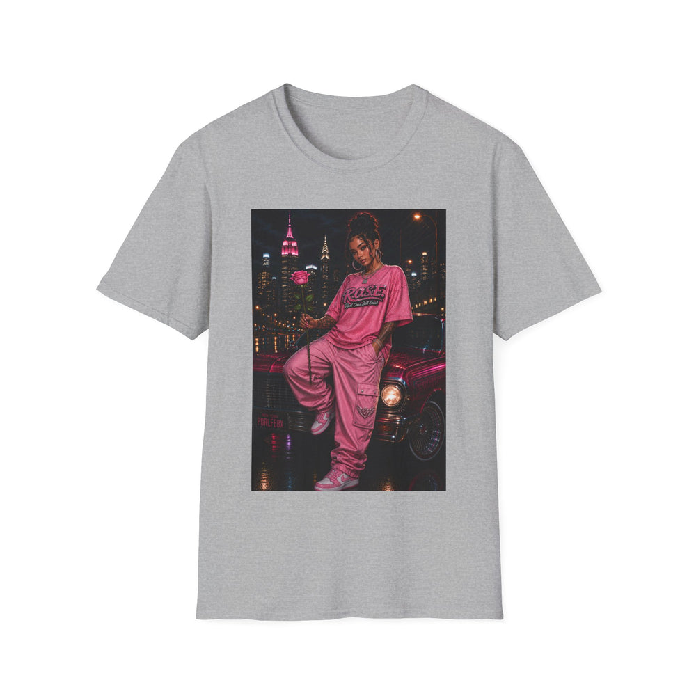 R.O.S.E. (REAL ONES STILL EXIST) PINK FEMALE HIP HOP SHORT SLEEVE T-SHIRT