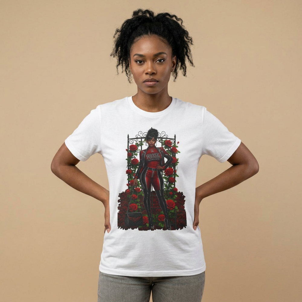 R.O.S.E. (REAL ONES STILL EXIST) SILVER FEMALE HIP HOP SHORT SLEEVE T-SHIRT