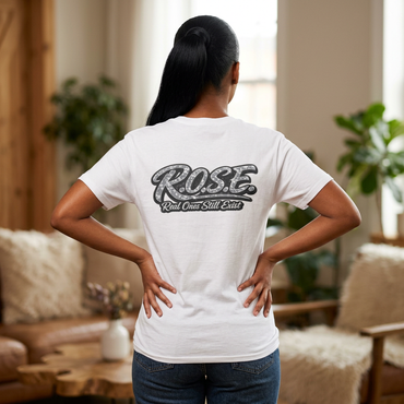 R.O.S.E. (REAL ONES STILL EXIST) SILVER FEMALE HIP HOP SHORT SLEEVE T-SHIRT