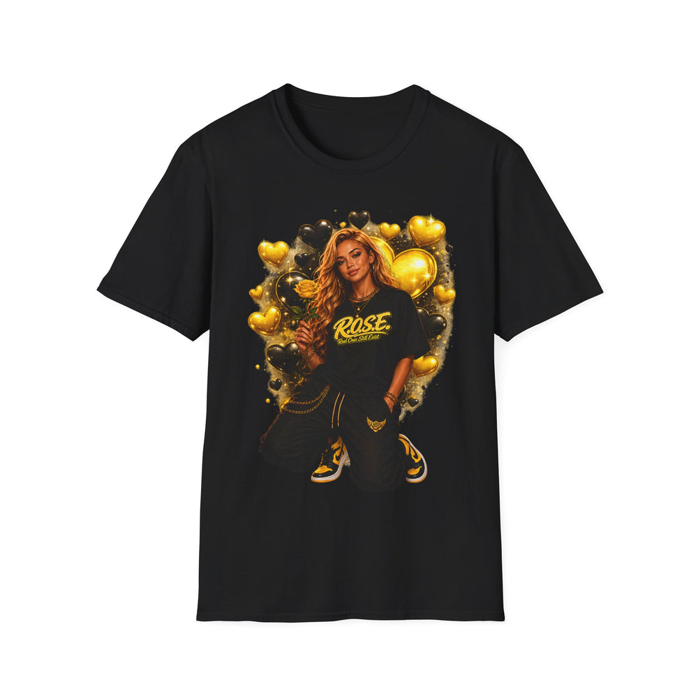 R.O.S.E. (REAL ONES STILL EXIST) YELLOW FEMALE HIP HOP SHORT SLEEVE T-SHIRT