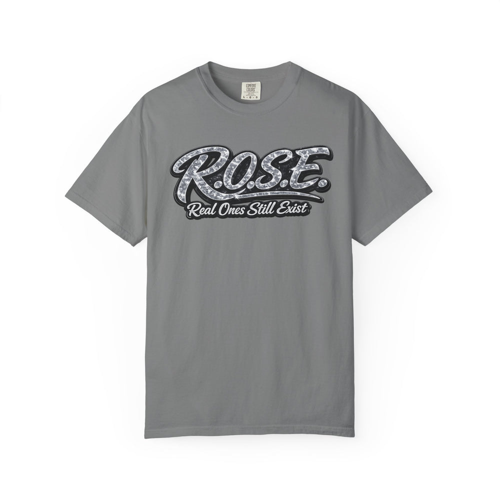 R.O.S.E.— "Real Ones Still Exist" Hip Hop Short Sleeve T-Shirt #5 SOLO SILVER Created by MRK.XVI Powered By PDR LFE.