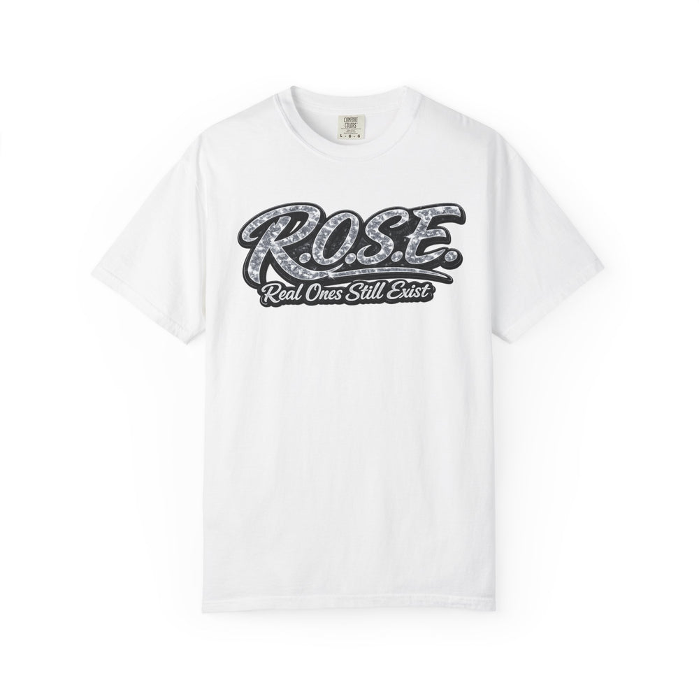 R.O.S.E.— "Real Ones Still Exist" Hip Hop Short Sleeve T-Shirt #5 SOLO SILVER Created by MRK.XVI Powered By PDR LFE.