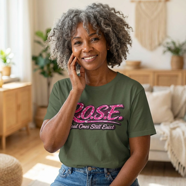 R.O.S.E.— "Real Ones Still Exist" Hip Hop Short Sleeve T-Shirt #6 SOLO PINK Created by MRK.XVI Powered By PDR LFE.