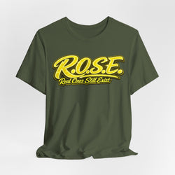 R.O.S.E.— "Real Ones Still Exist" Hip Hop Short Sleeve T-Shirt #7 SOLO YELLOW Created by MRK.XVI Powered By PDR LFE.