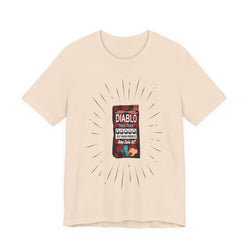 SOFT CREAM t-shirt with a graphic of a Diablo spice packet on a white background