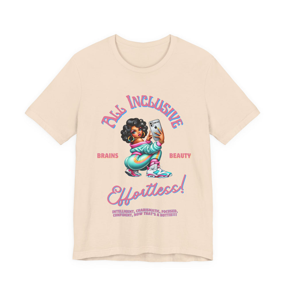 So Creamy  t-shirt with graphic design featuring a person and text on a white background