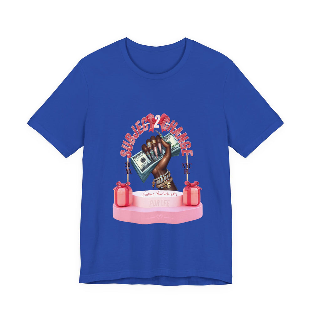 True Royal t-shirt with a graphic design of a hand holding money on a white background
