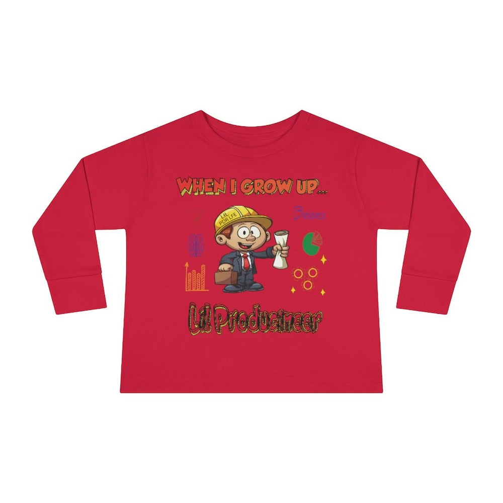 WHEN I GROW UP LIL PRODUCINEER Toddler Long Sleeve Tee - PDR L.F.E. 