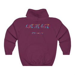 THEY KNOW WHY "LOVE THE HATE" SERIES Unisex Heavy Blend™ Hooded Sweatshirt - PDR LFE Maroon / S PDR LFE