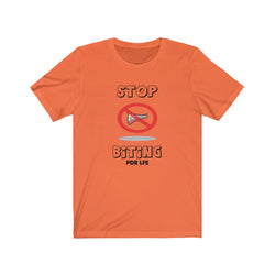 STOP BITING FEMALE Unisex Jersey Short Sleeve Tee - PDR LFE Orange / S PDR LFE
