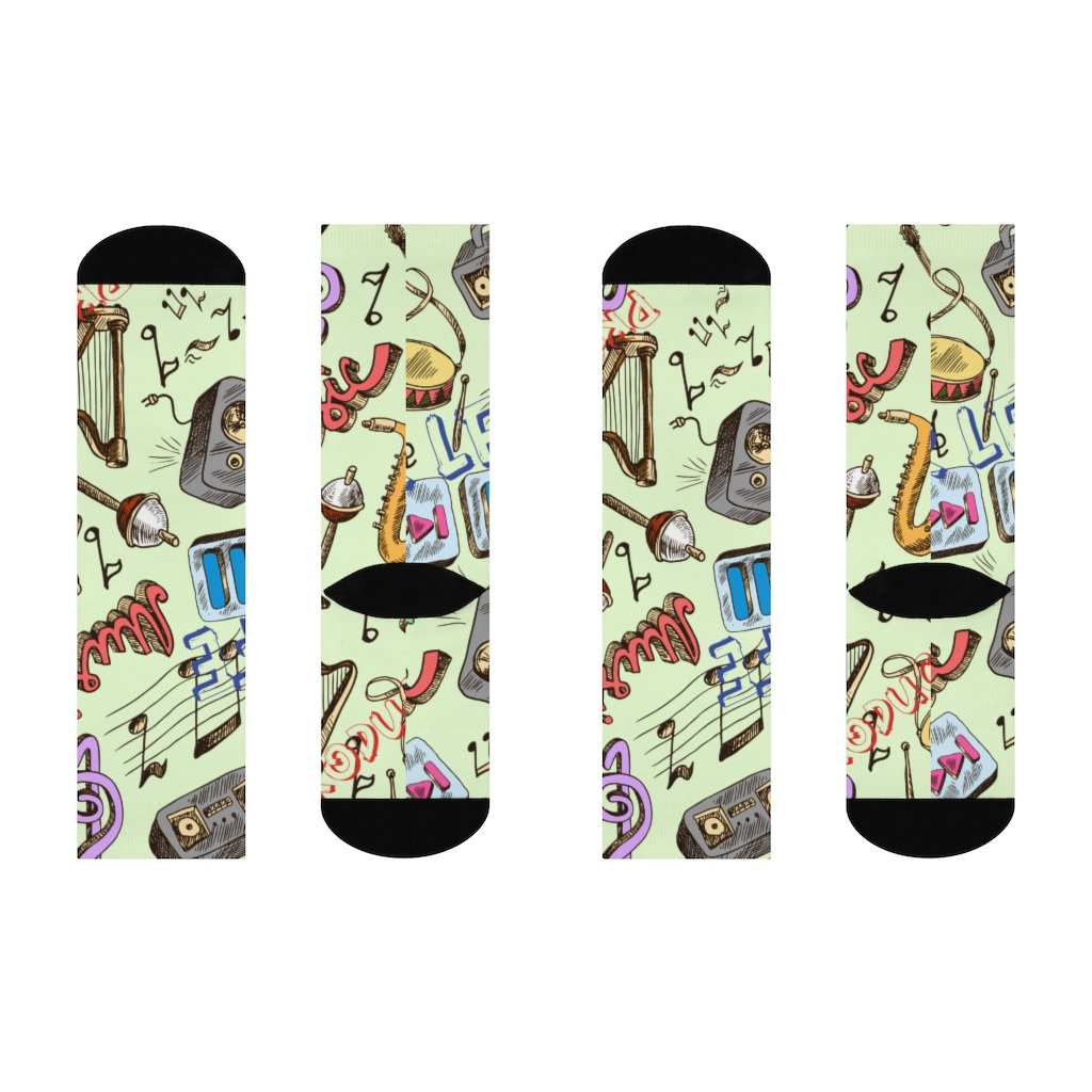 PDR LFE MUSIC IS EVERYWHERE Crew Socks - PDR L.F.E. White / One size / 3/4 Crew PDR LFE