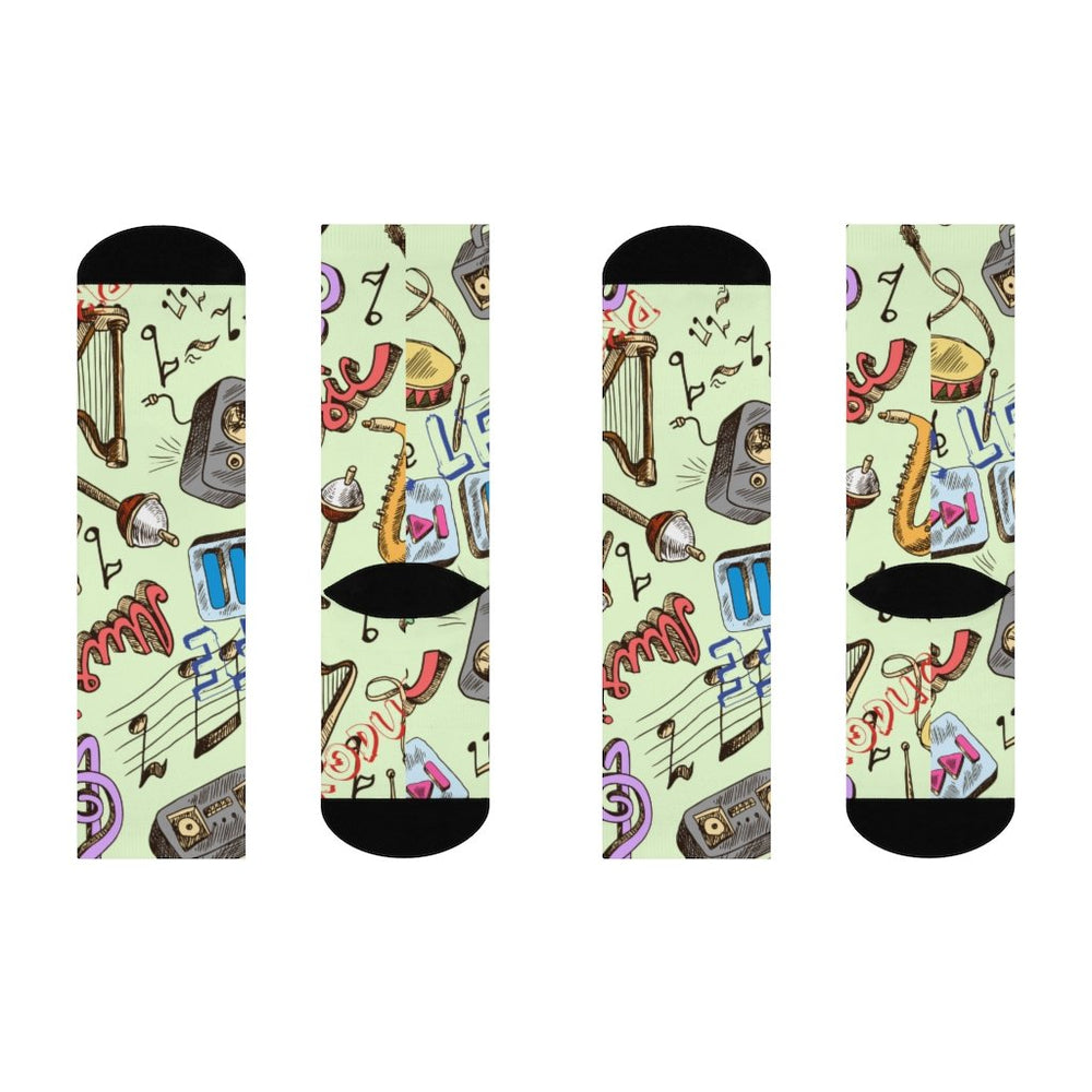 PDR LFE MUSIC IS EVERYWHERE Crew Socks - PDR LFE White / One size / 3/4 Crew PDR LFE