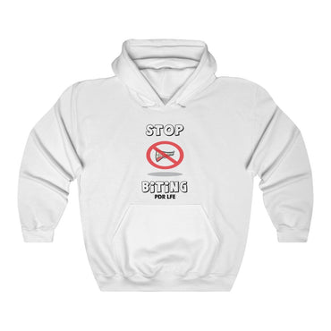 STOP BITING PDR LFE Unisex Heavy Blend™ Hooded Sweatshirt - PDR LFE White / S PDR LFE