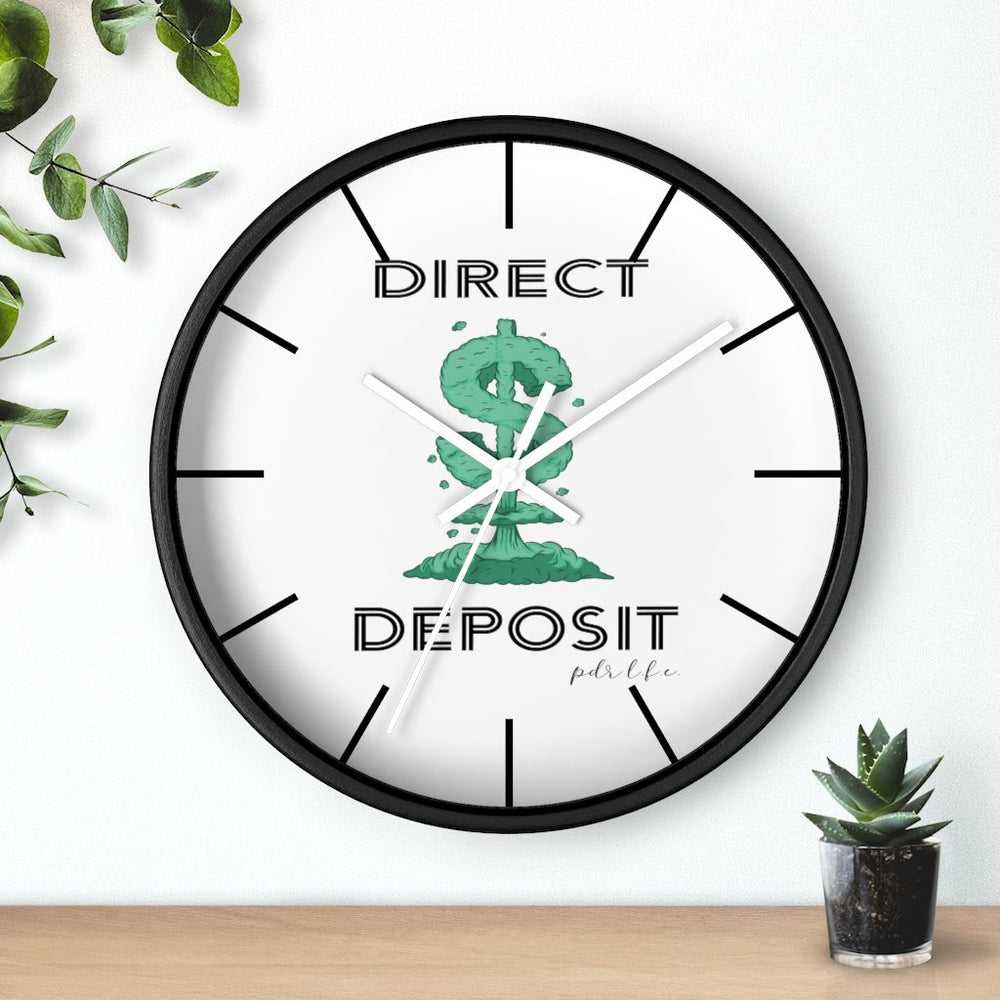 PDR LFE TIME IS MONEY DIRECT DEPOSIT Wall clock - PDR LFE White / Black / 10" PDR LFE