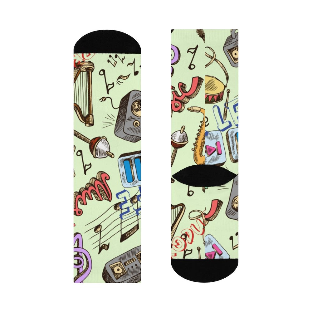 PDR LFE MUSIC IS EVERYWHERE Crew Socks - PDR LFE White / One size / 3/4 Crew PDR LFE