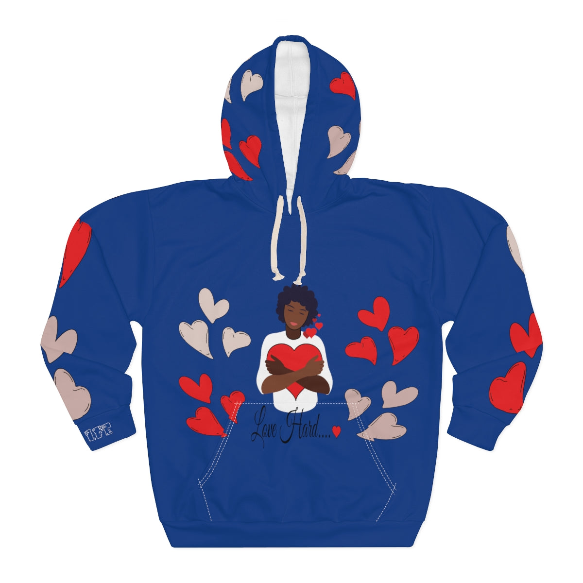 LOVE HARD BLUE Unisex Pullover Hoodie - PDR L.F.E. 