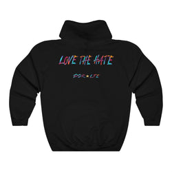 THEY KNOW WHY "LOVE THE HATE" SERIES Unisex Heavy Blend™ Hooded Sweatshirt - PDR LFE Maroon / S PDR LFE