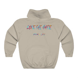 THEY KNOW WHY "LOVE THE HATE" SERIES Unisex Heavy Blend™ Hooded Sweatshirt - PDR LFE Maroon / S PDR LFE