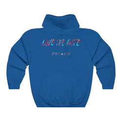 THEY KNOW WHY "LOVE THE HATE" SERIES Unisex Heavy Blend™ Hooded Sweatshirt - PDR LFE Maroon / S PDR LFE