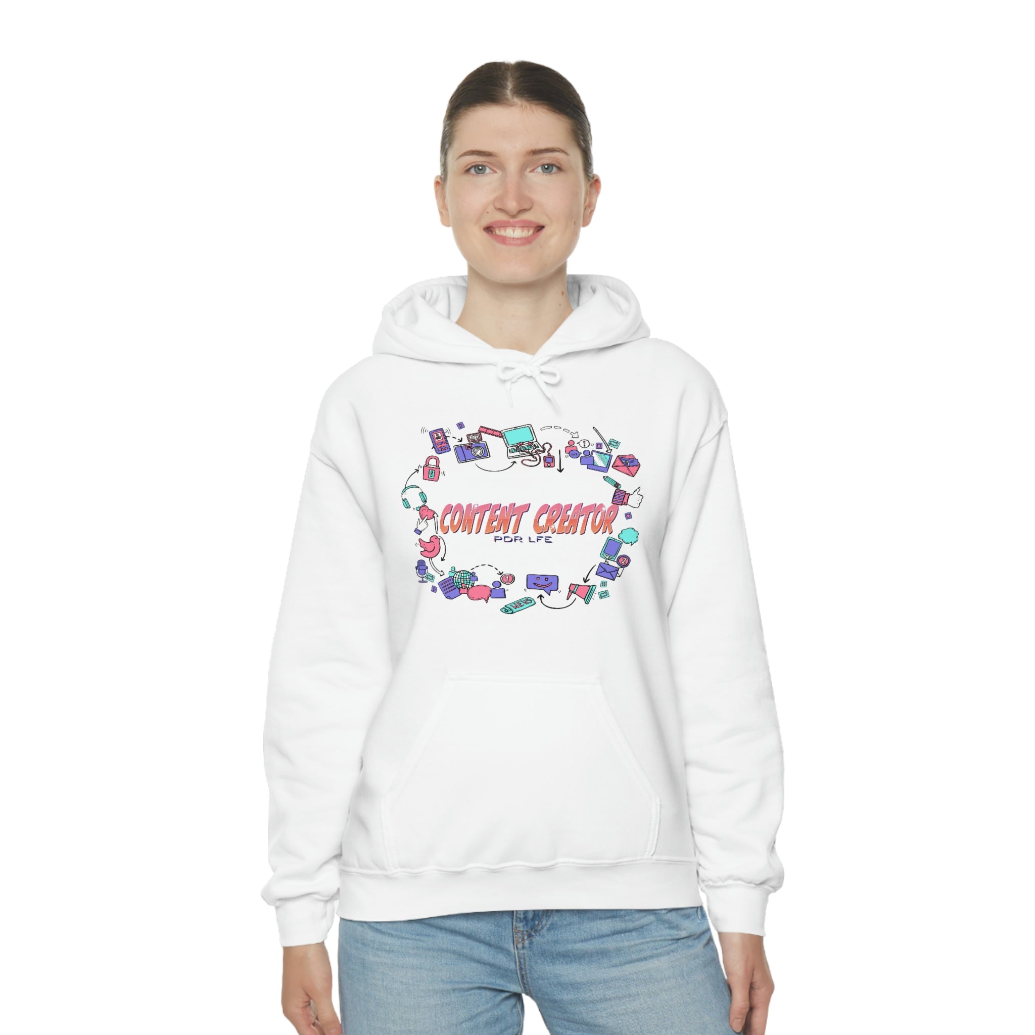 CONTENT CREATOR Heavy Blend™ Female Hooded Sweatshirt - PDR L.F.E. 
