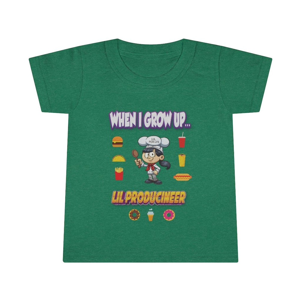 WHEN I GROW UP LIL PRODUCINEER Toddler T-shirt - PDR LFE 2T / Heather Irish Green PDR LFE