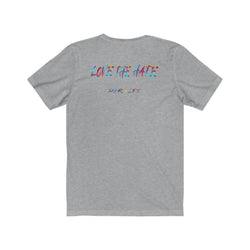 THEY KNOW PDR LFE "LOVE THE HATE SERIES" Unisex Jersey Short Sleeve Tee - PDR LFE Heather Ice Blue / XS PDR LFE
