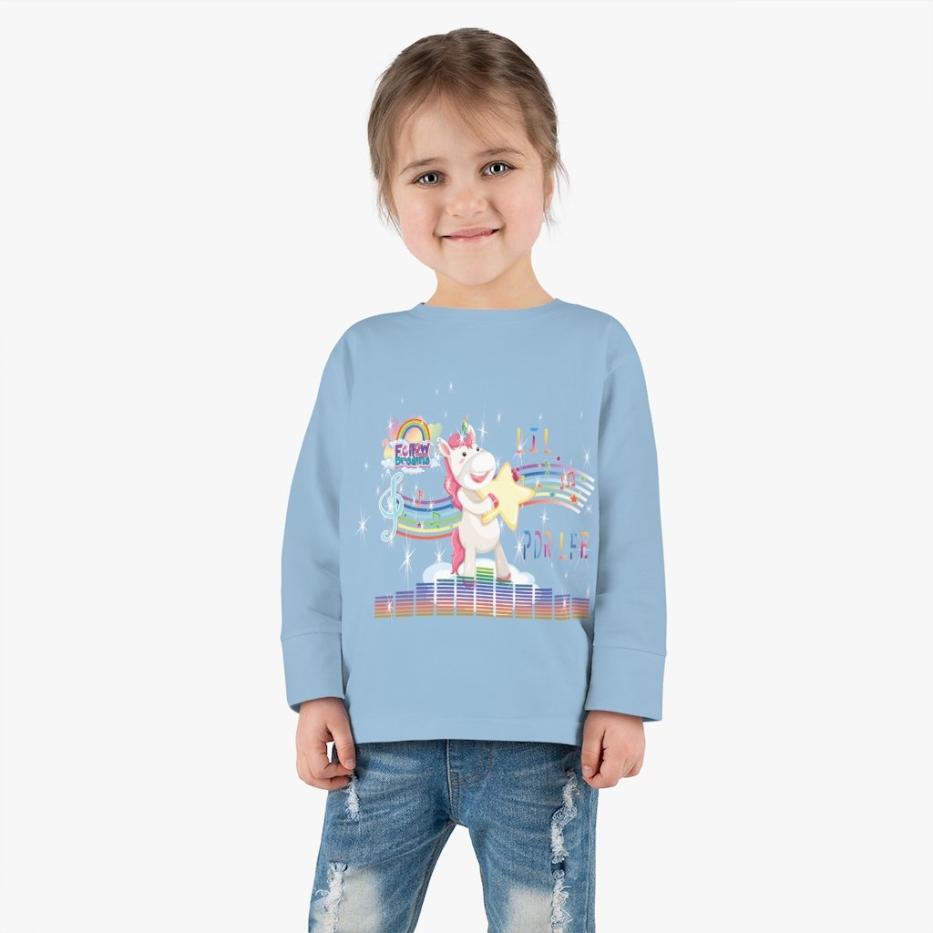 FOLLOW YOUR DREAMS UNICORN VIBES Toddler Long Sleeve Tee - PDR L.F.E. 