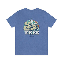 SUCKER FREE HIP HOP Jersey Short Sleeve Tee - PDR LFE Heather Columbia Blue / XS PDR LFE