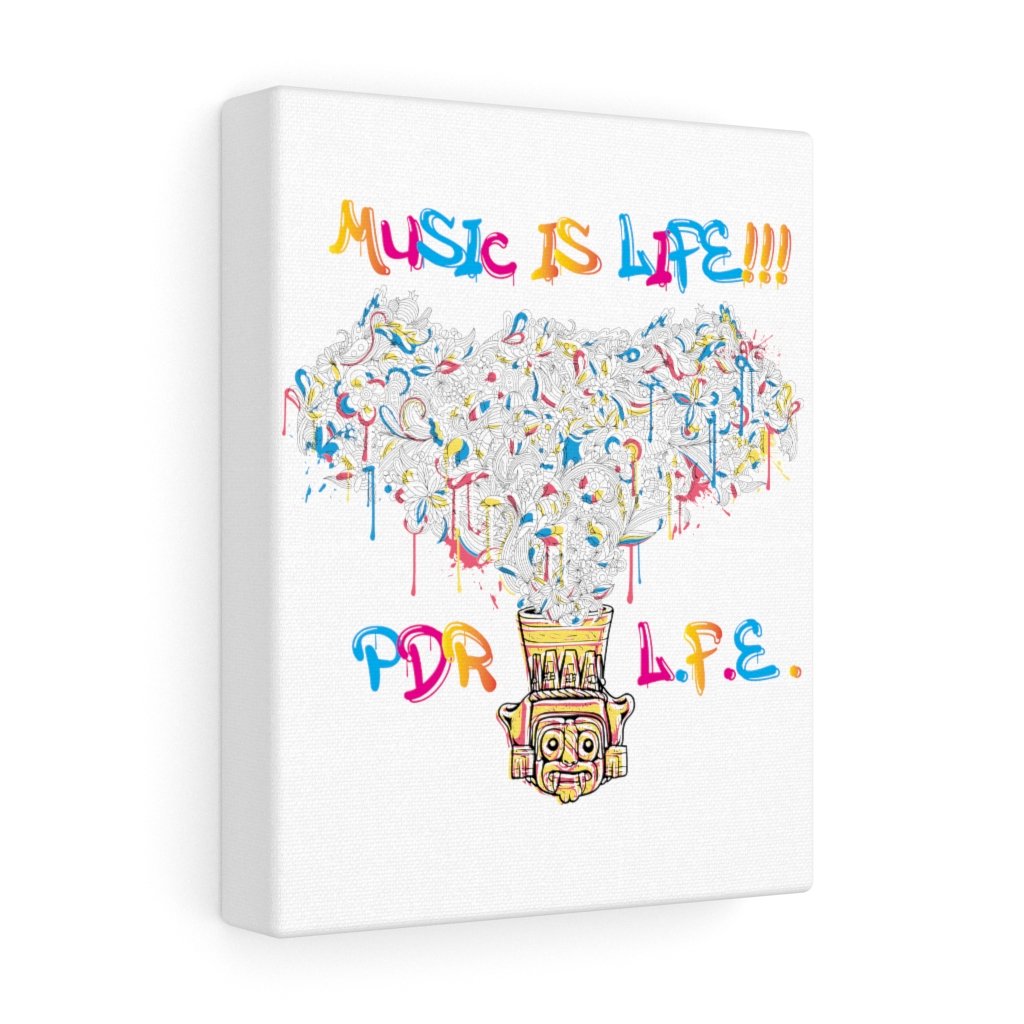 PDR L.F.E. MUSIC IS LIFE Hip Hop Stretched Canvas - PDR L.F.E. 8″ × 10″ / 1.5