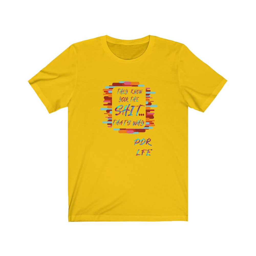 THEY KNOW PDR LFE "LOVE THE HATE SERIES" Unisex Jersey Short Sleeve Tee - PDR L.F.E. Maize Yellow / XS PDR LFE